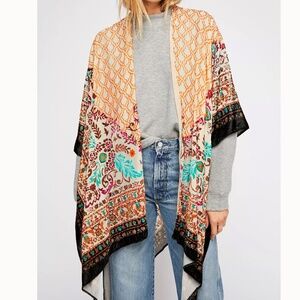 Free People C'est La Vie Velvet Burnout Kimono in One Size
